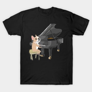 Piano Music Dog T-Shirt Funny Pet Gift Idea T-Shirt